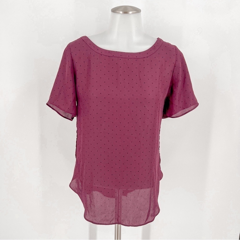 Banana Republic high low polka dot hem top